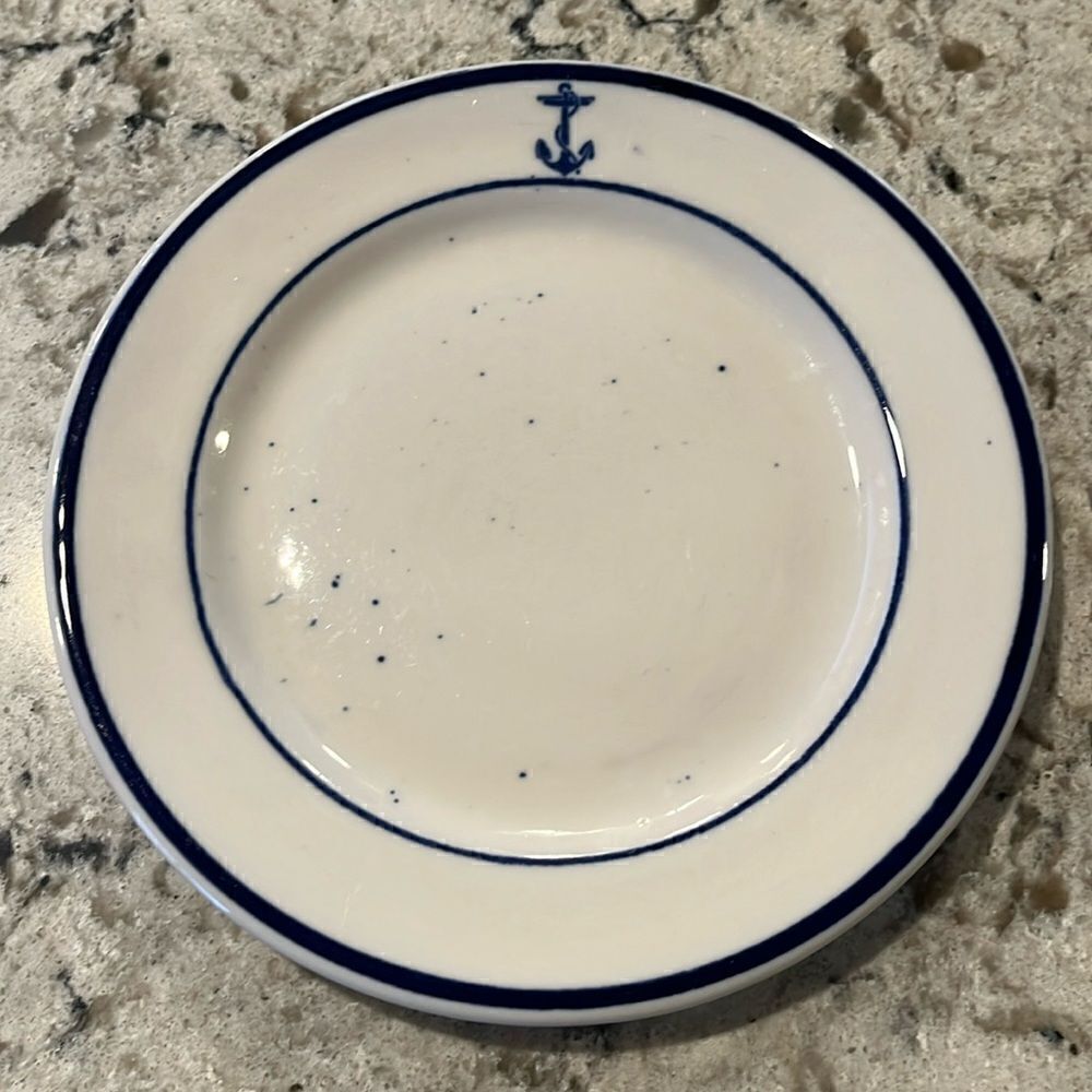 Wardroom Anchor Navy Officer Salad or Bread plate- Shenango China Newcastle